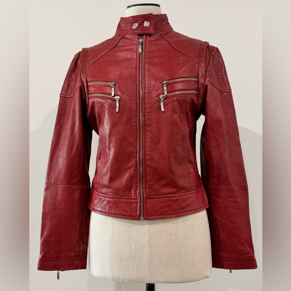 NPB Sport Red Leather Jacket